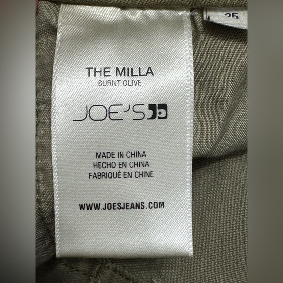 Joe’s Jeans NWT SZ 25 The Milla High Rise Utility Wide Leg Crop in “Burnt Olive” - Picture 12 of 15